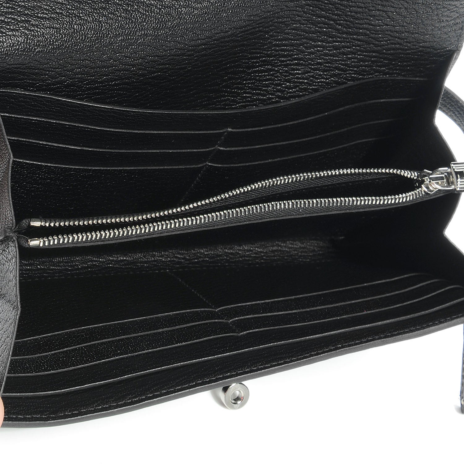 Hermes Chevre Kelly Longue Wallet Black 7 of 9