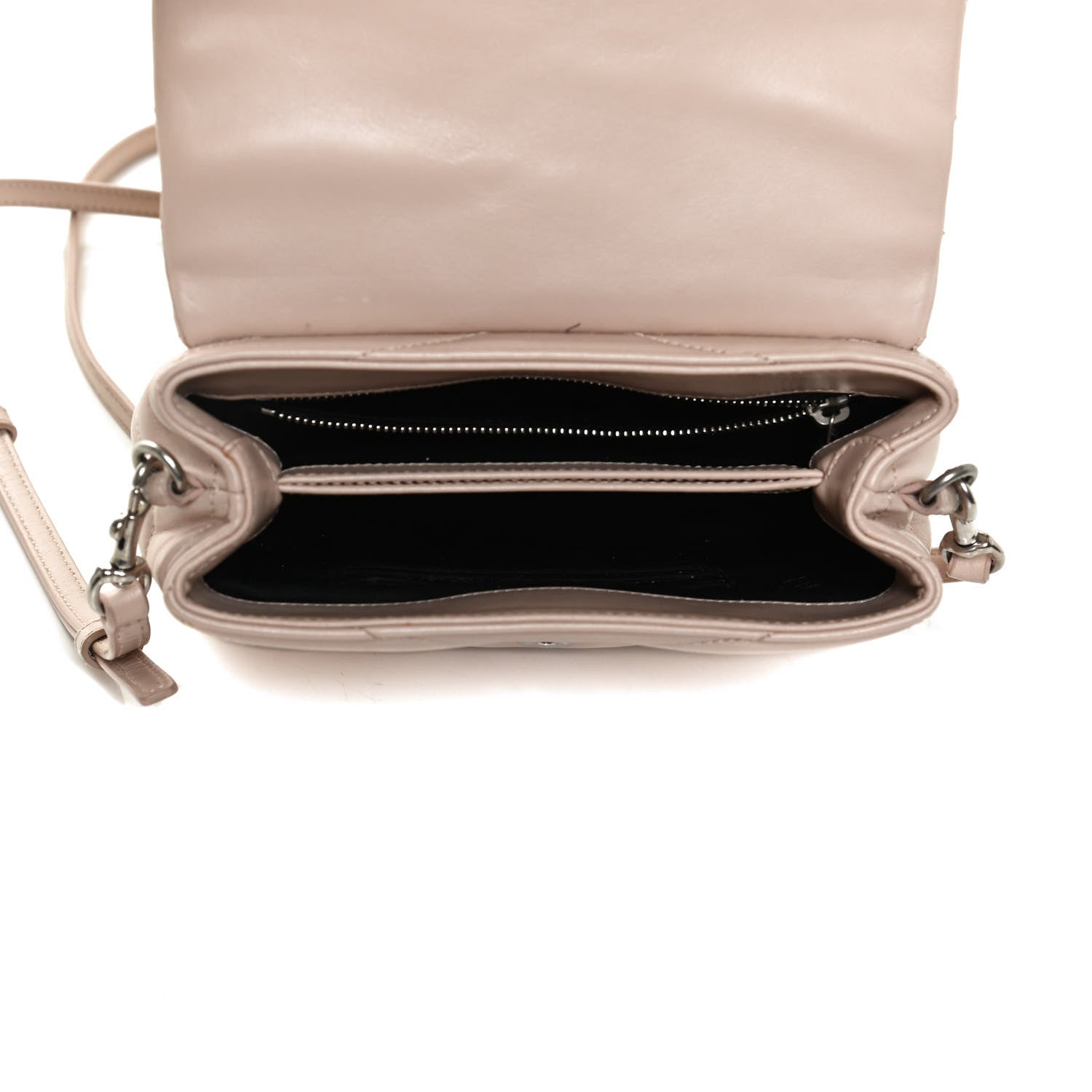 Saint Laurent Calfskin Y Quilted Monogram Toy Loulou Crossbody Bag Marble Pink 4 of 12