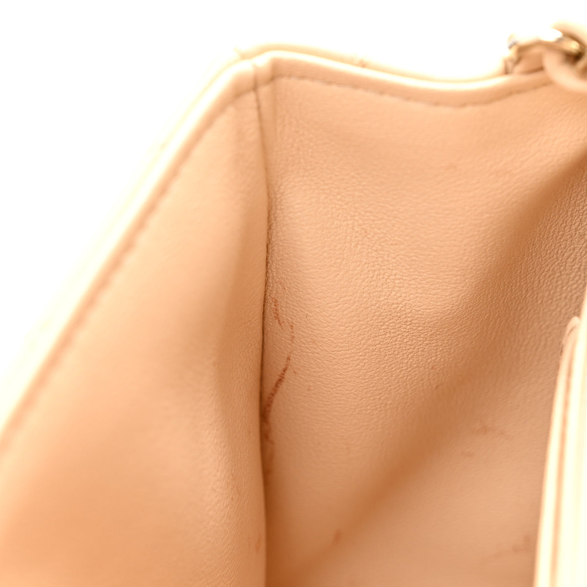 Chanel Lambskin Quilted Mini Rectangular Flap Beige 15 of 17