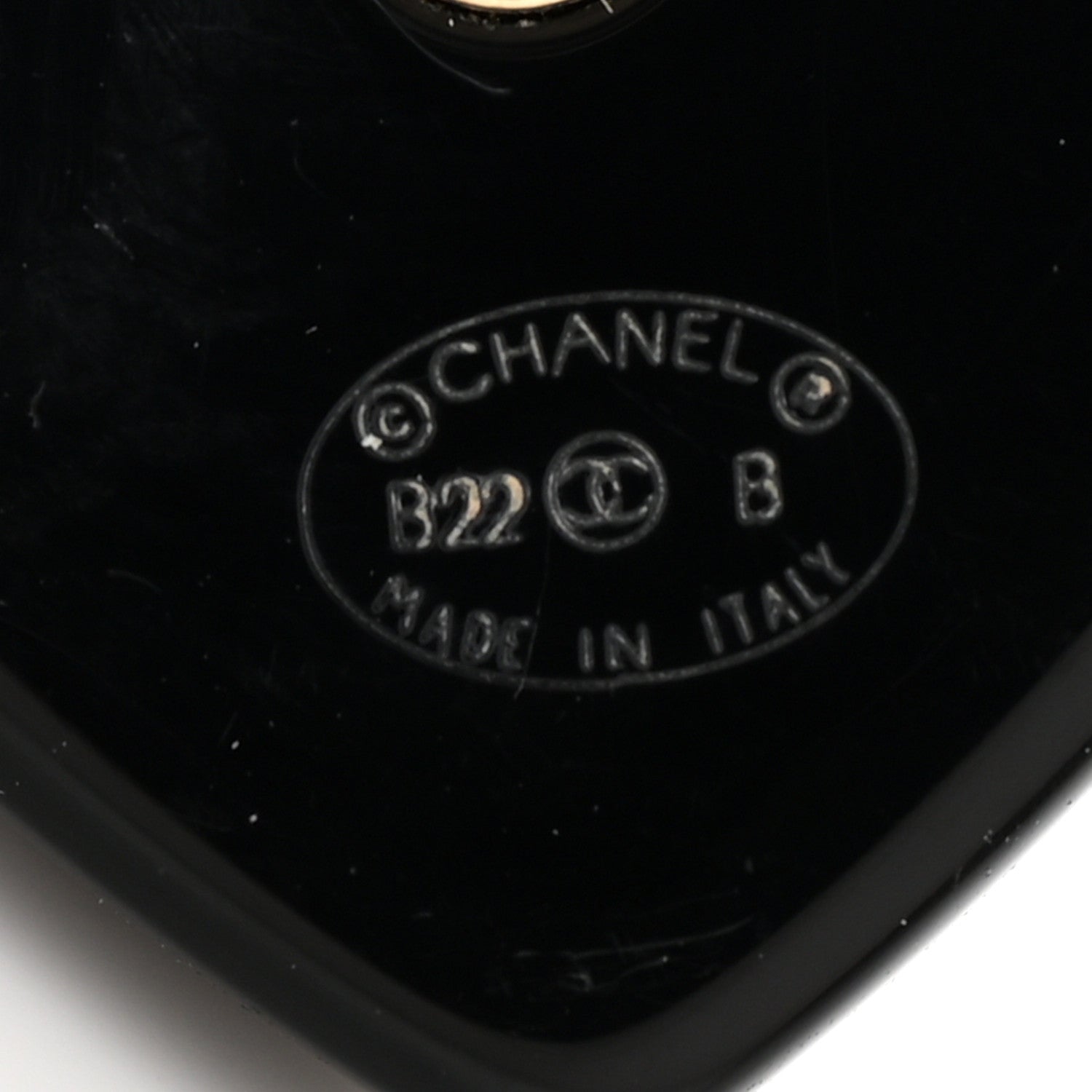 Chanel Resin Crystal Pearl CC Heart Chain Earrings Black Gold 4 of 4