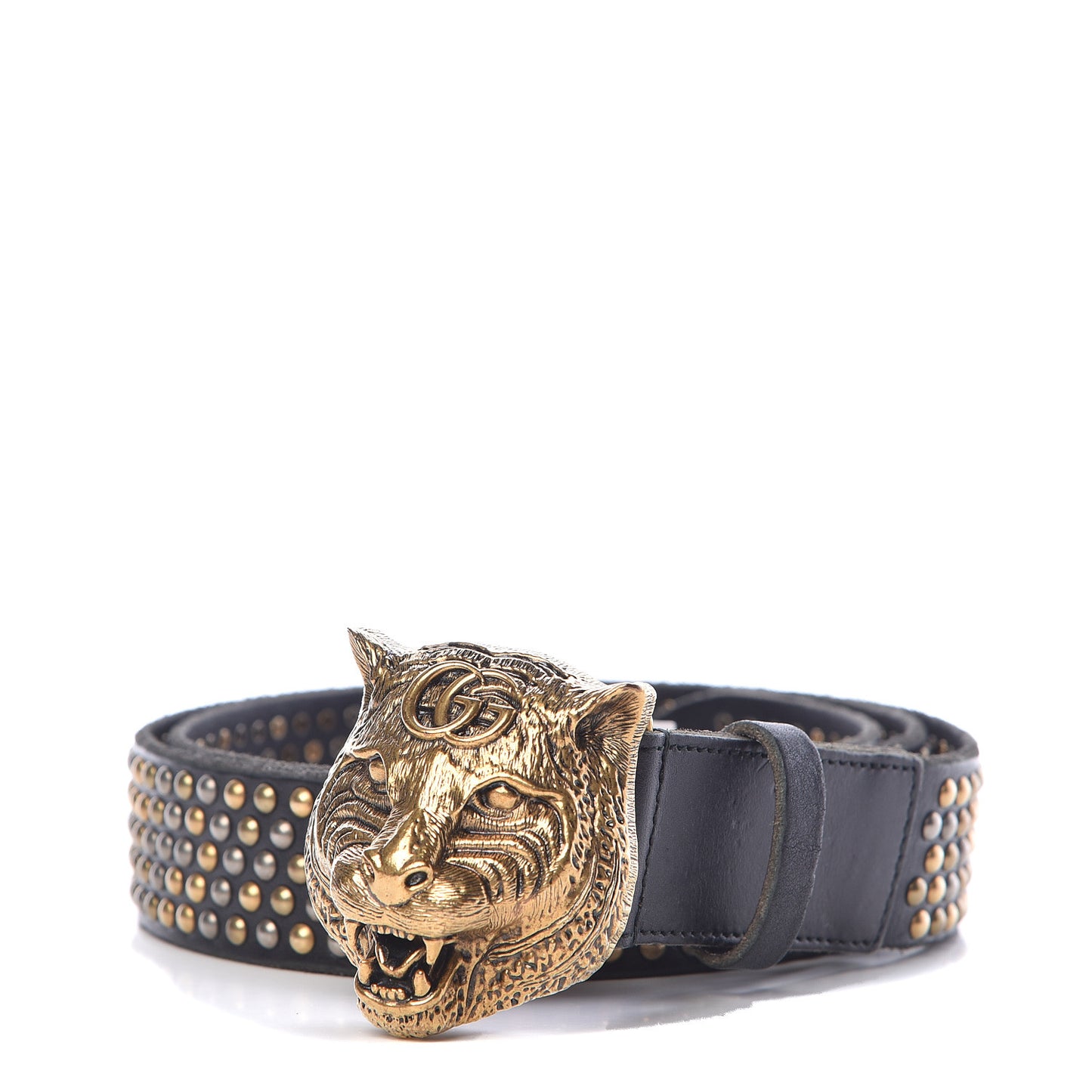 Calfskin Studded Feline Belt 110 44 Black