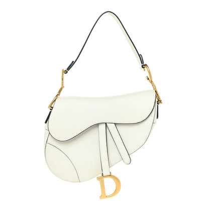 Christian Dior Grained Calfskin Saddle Bag White 1 of 9