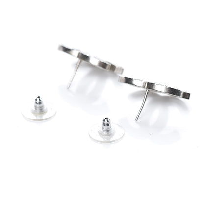 Chanel Baguette Crystal CC Earrings Silver 4 of 5