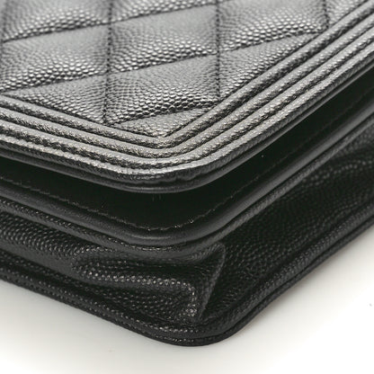 Chanel Caviar Quilted Boy Wallet On Chain WOC Black 10 of 11
