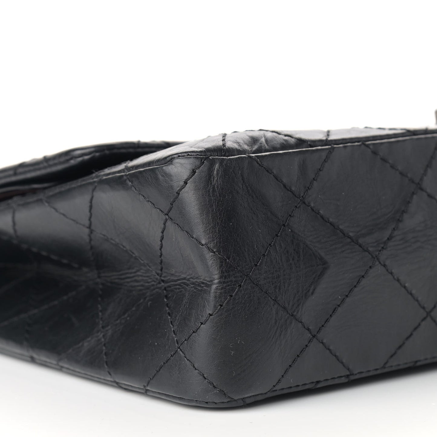 Aged Calfskin Quilted 2.55 Reissue 227 Flap Black