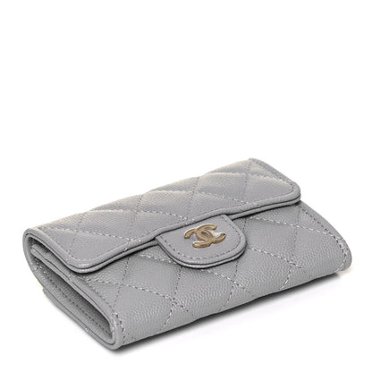 Chanel Caviar Quilted Flap Card Holder Wallet Grey 4 of 8