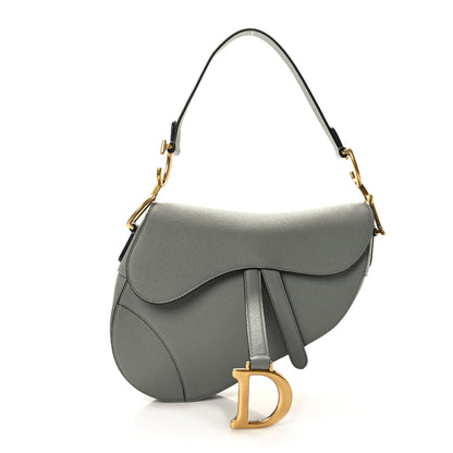 Christian Dior Grained Calfskin Saddle Bag Grey 1 of 9