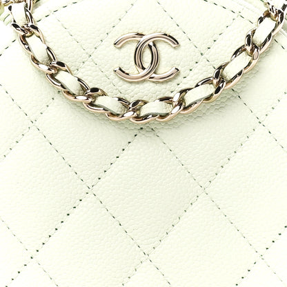 Chanel Caviar Quilted Round Handle With Care Vanity With Chain Mint 9 of 12