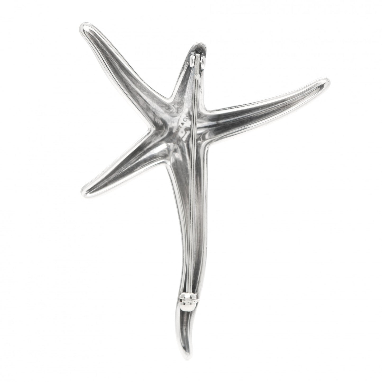 Sterling Silver Extra Large Starfish Brooch Pin