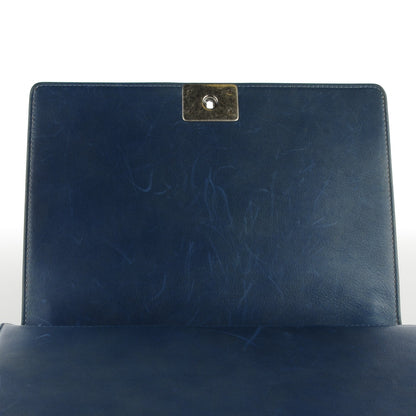 Chanel Faded Calfskin Quilted Large Boy Flap Blue 10 of 10