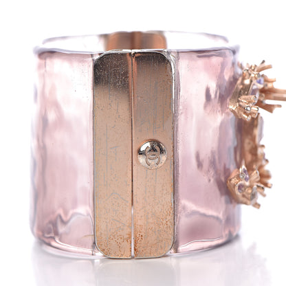 Chanel Lucite Crystal Pearl Gripoix CC Cuff Purple 4 of 10