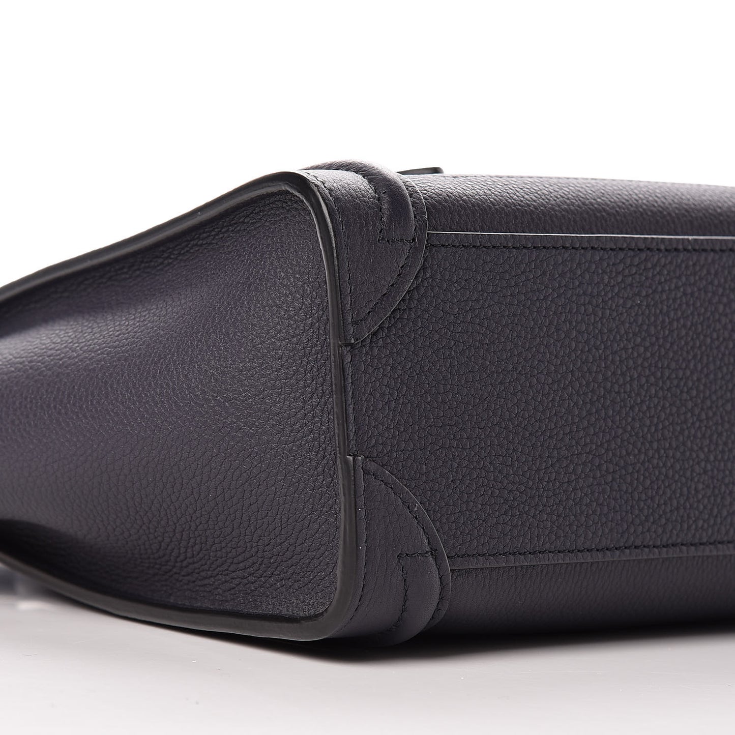 Drummed Calfskin Nano Luggage Navy Blue