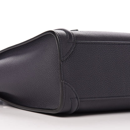Celine Drummed Calfskin Nano Luggage Navy Blue 5 of 9