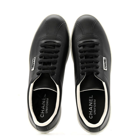 Calfskin CC Uniform Womens Sneakers 40 Black