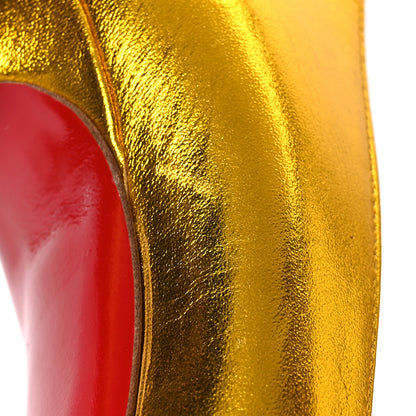 Christian Louboutin Metallic Crinkled Calfskin 100 Pumps 38.5 Gold 13 of 15