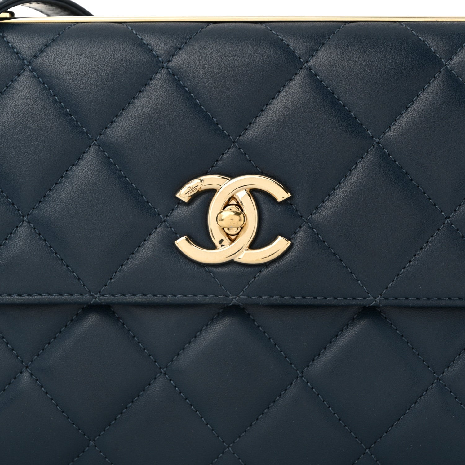 Chanel Lambskin Quilted Medium Trendy CC Flap Navy Blue 8 of 13