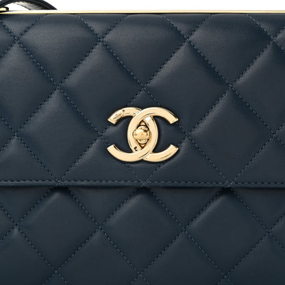 Chanel Lambskin Quilted Medium Trendy CC Flap Navy Blue 8 of 13