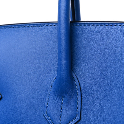 Hermes Swift Twill H Fray Fray Birkin 35 Bleu Saphir Ecru 10 of 11