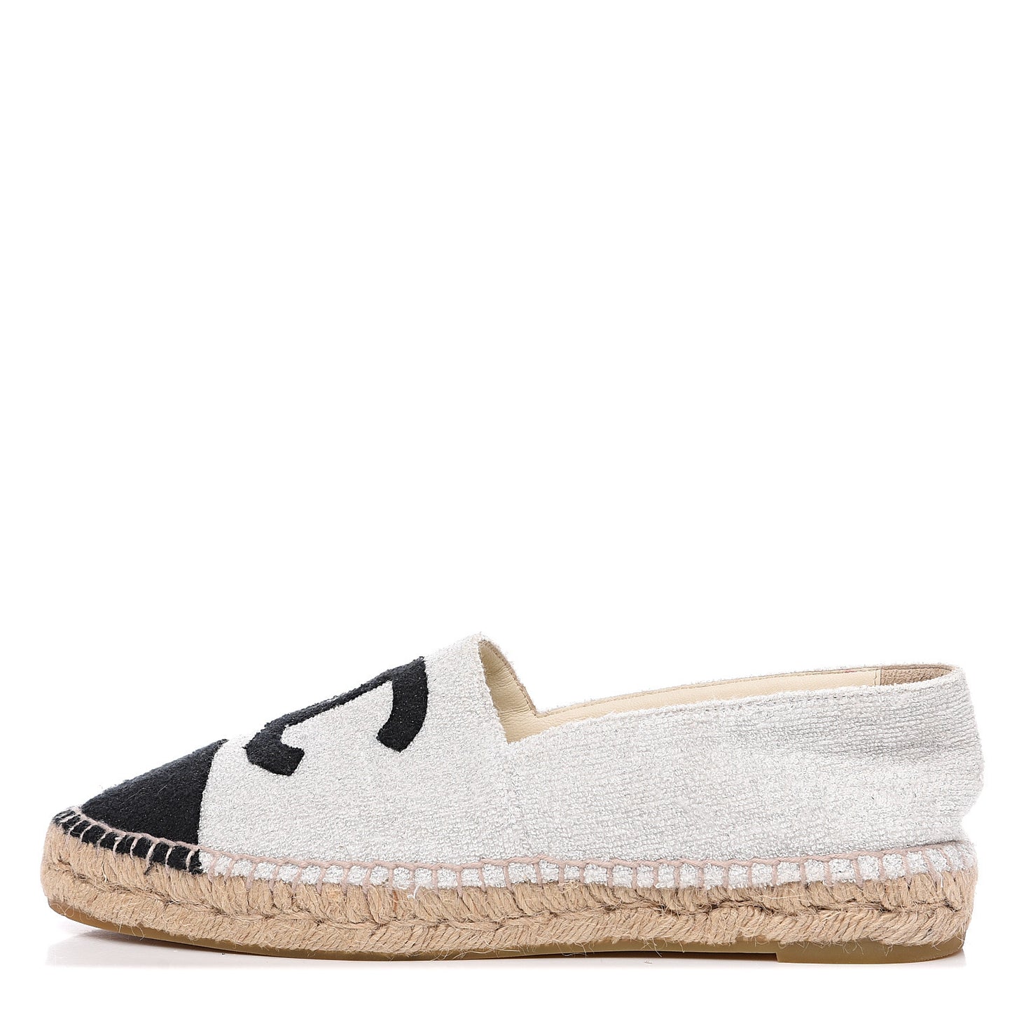 Terry Cloth CC Espadrilles 41 Silver Black