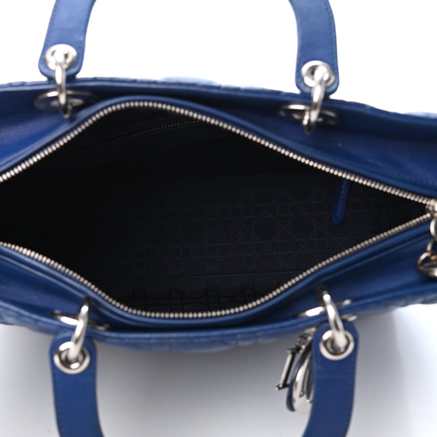 Lambskin Cannage Large Lady Dior Blue