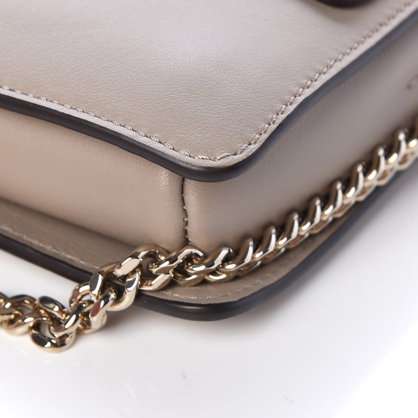 Suede Calfskin Small Faye Shoulder Bag Motty Grey