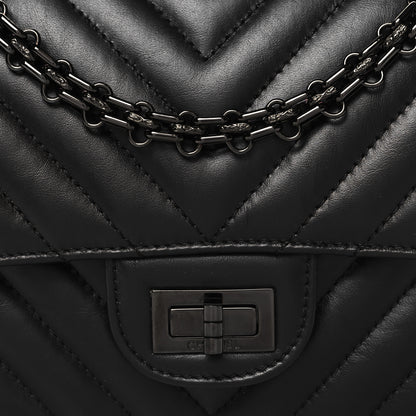 Chanel Aged Calfskin Chevron Quilted 2.55 Reissue Mini Flap So Black 8 of 14