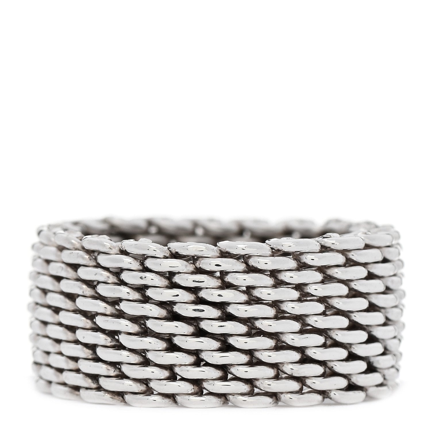 Tiffany Sterling Silver Somerset Mesh Ring 55 7.25 2 of 4