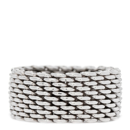 Tiffany Sterling Silver Somerset Mesh Ring 55 7.25 2 of 4