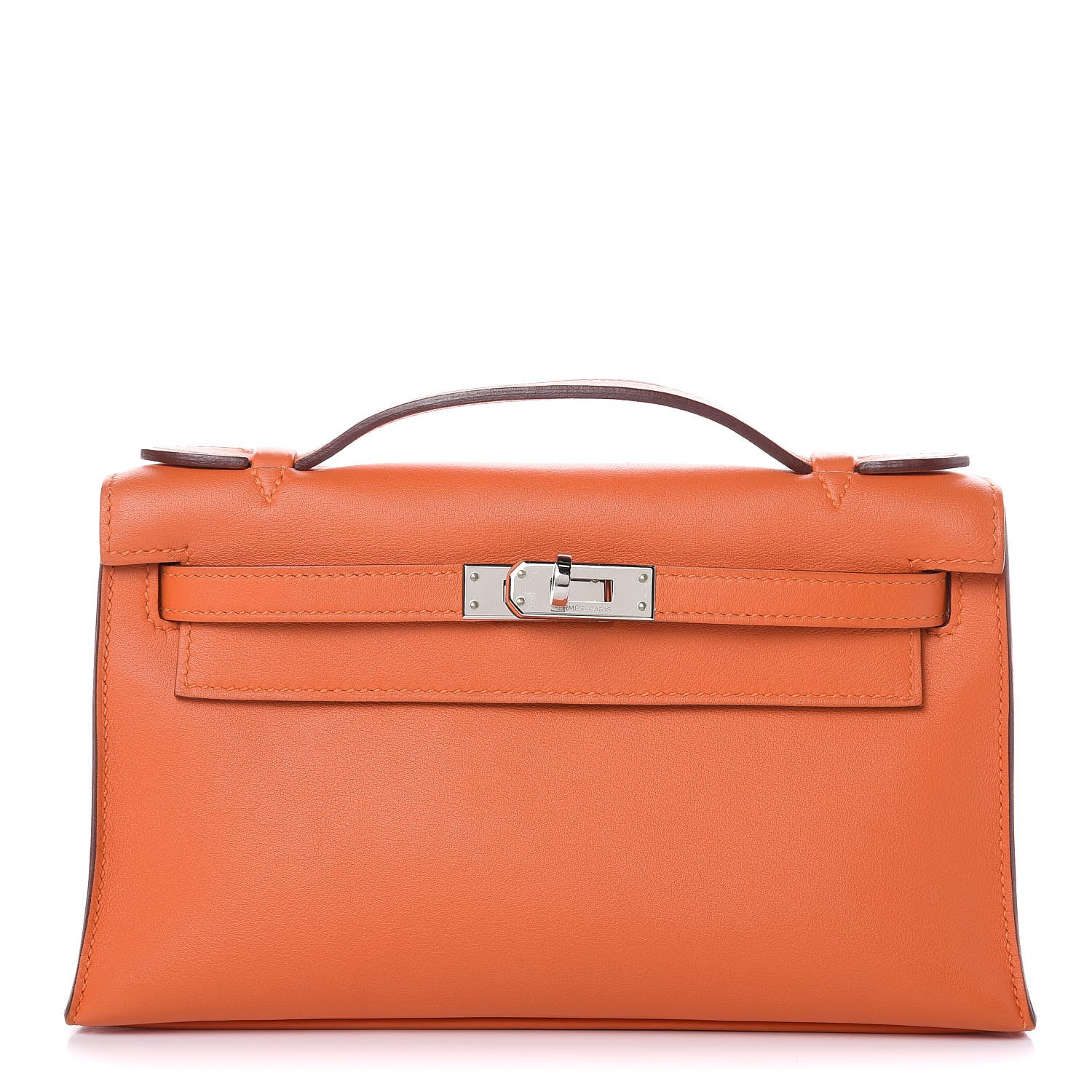 Hermes Swift Kelly Pochette Clutch Orange 1 of 23