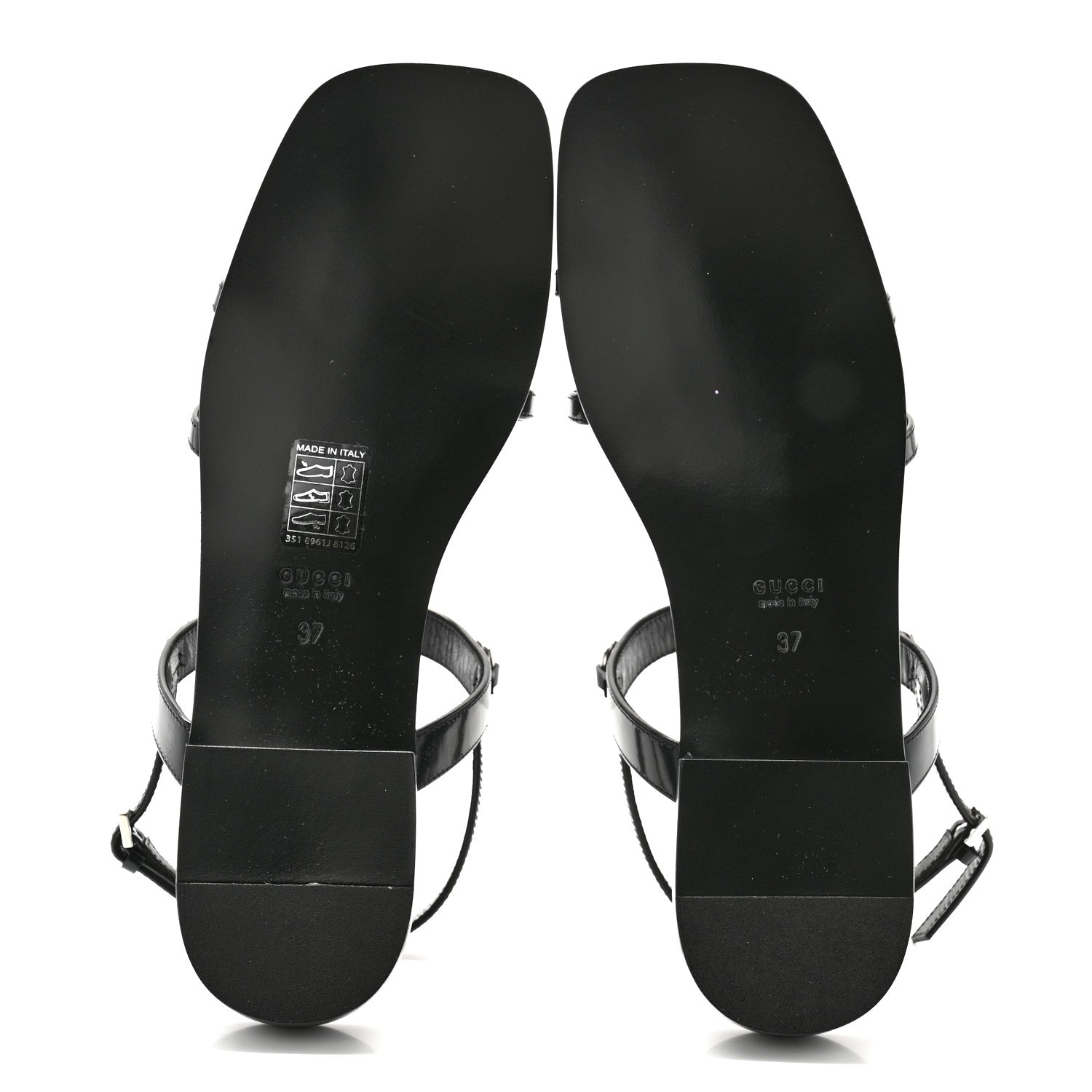Gucci Calfskin Horsebit Divine Slingback Sandals 37 Black 5 of 8