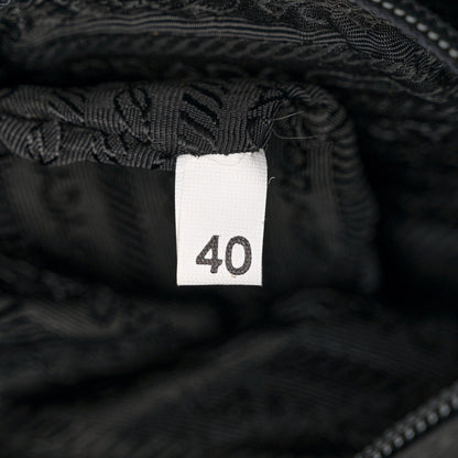 Prada Tessuto Nylon Chain Shoulder Bag Black 7 of 14