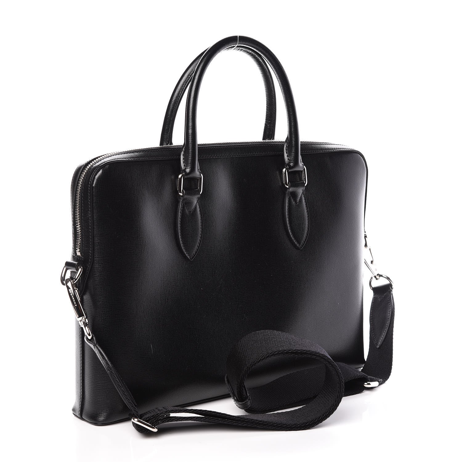 Burberry Textured Calfskin Barrow Briefcase Black 3 of 8