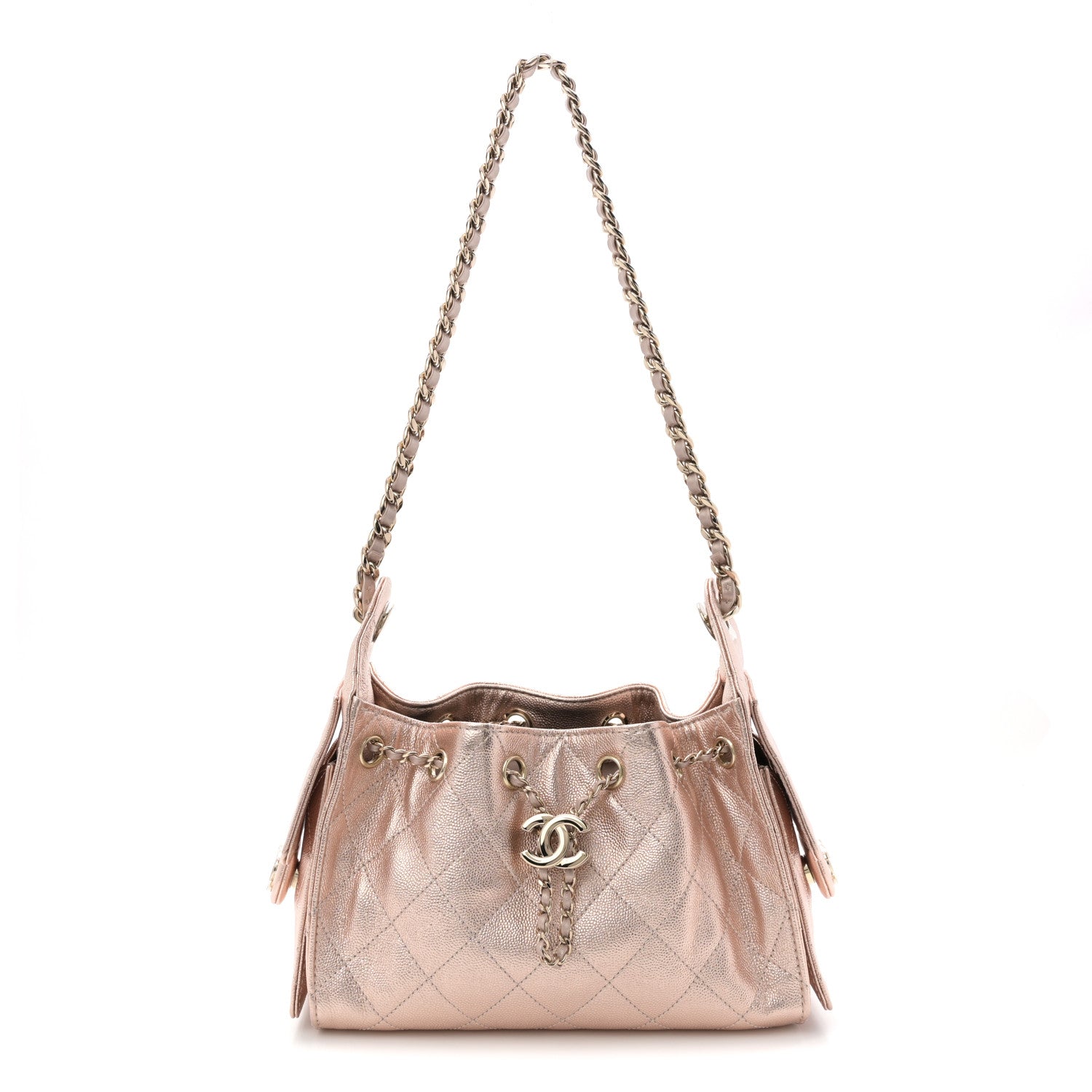 Chanel Metallic Caviar Quilted Mini Chanel 25 Handbag Copper 1 of 10