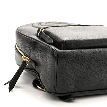 Gucci Pebbled Calfskin Soho Chain Backpack Black 9 of 10