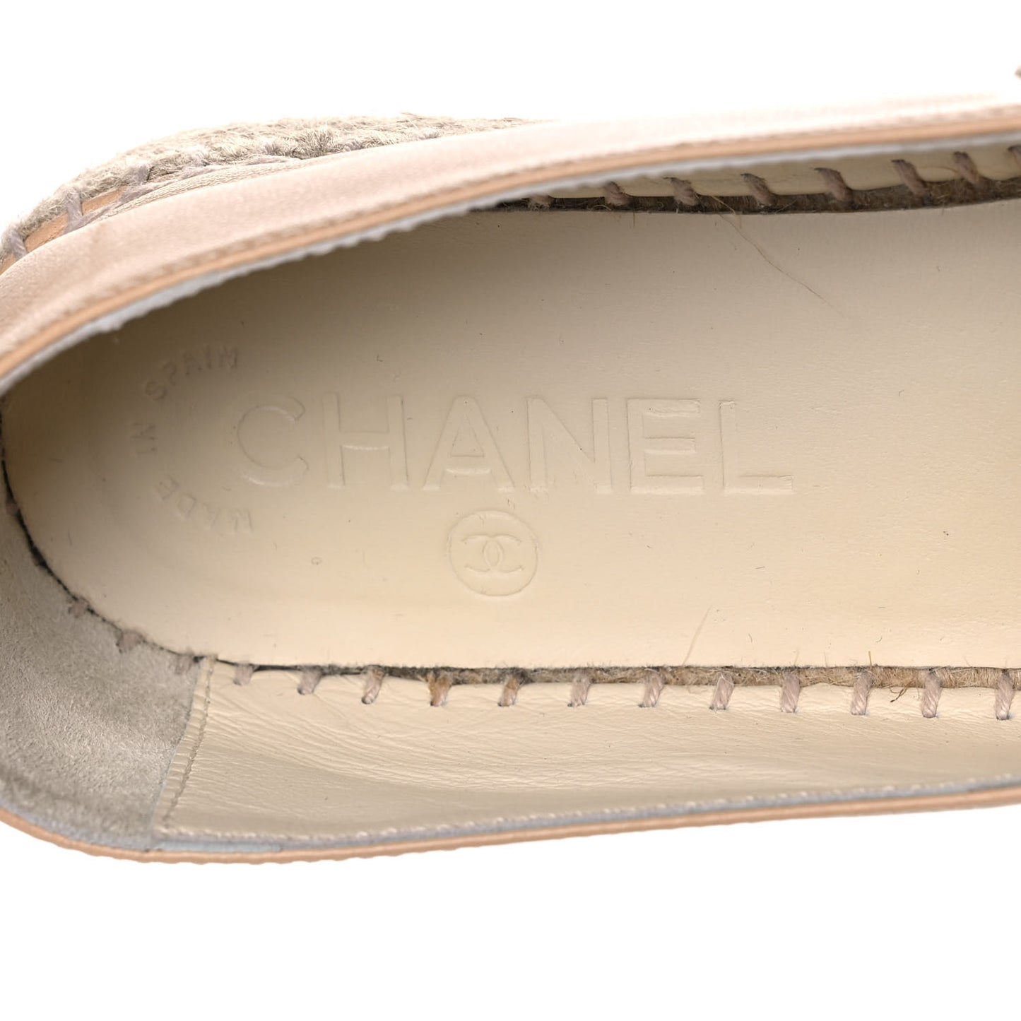 Lambskin CC Espadrilles 36 Beige Black