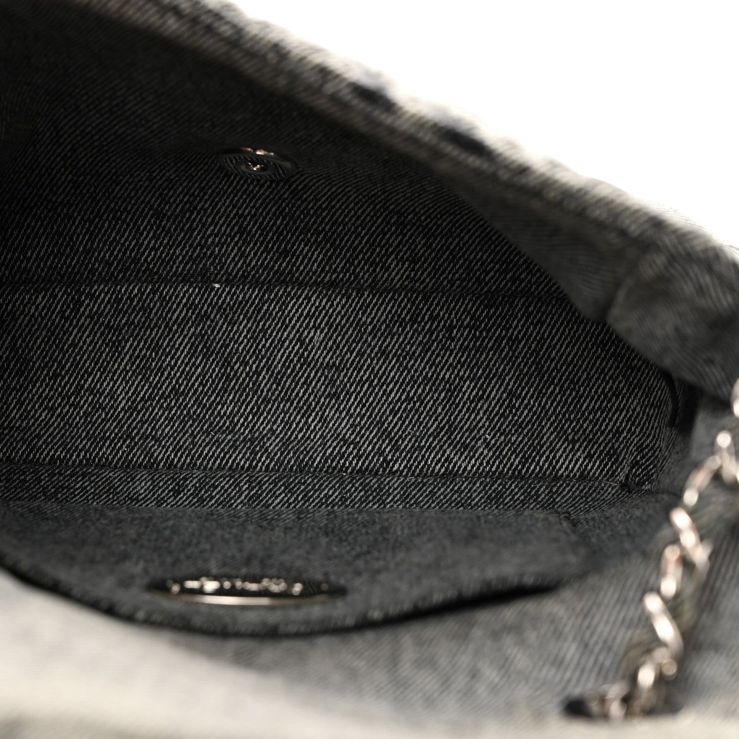 Chanel Denim Stitched Mini Square Flap Black 5 of 10