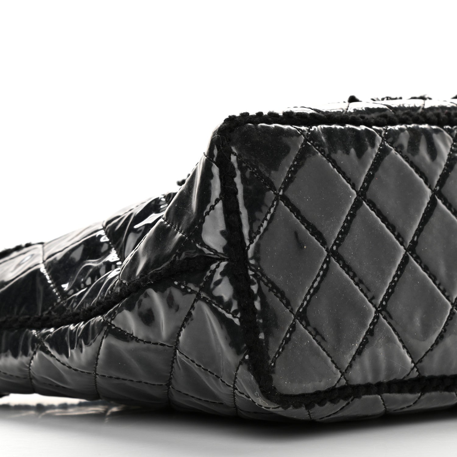 Chanel Vinyl Quilted Funny Tweed Tote Black 8 of 9
