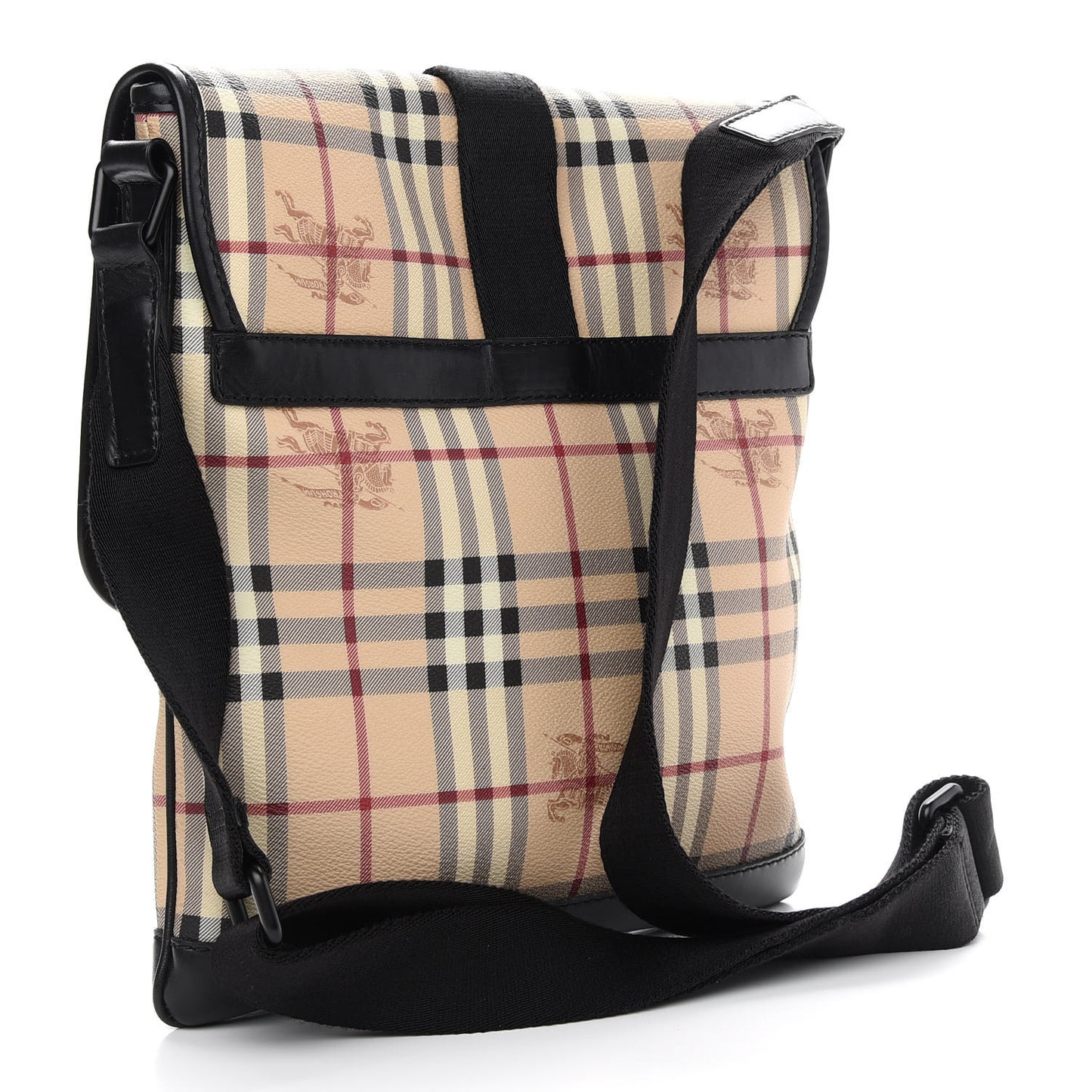 Haymarket Check Crossbody Messenger Bag Black