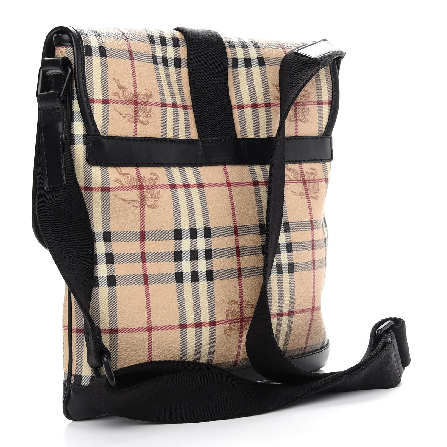 Burberry Haymarket Check Crossbody Messenger Bag Black 3 of 9
