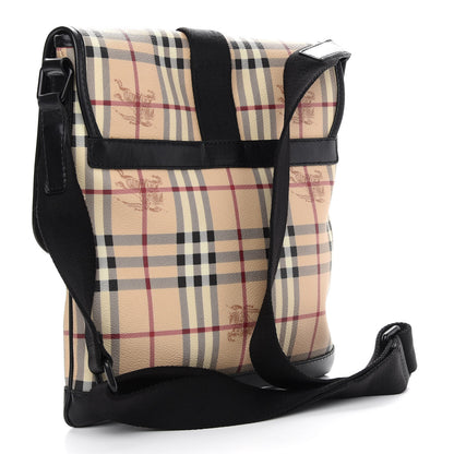 Burberry Haymarket Check Crossbody Messenger Bag Black 3 of 9