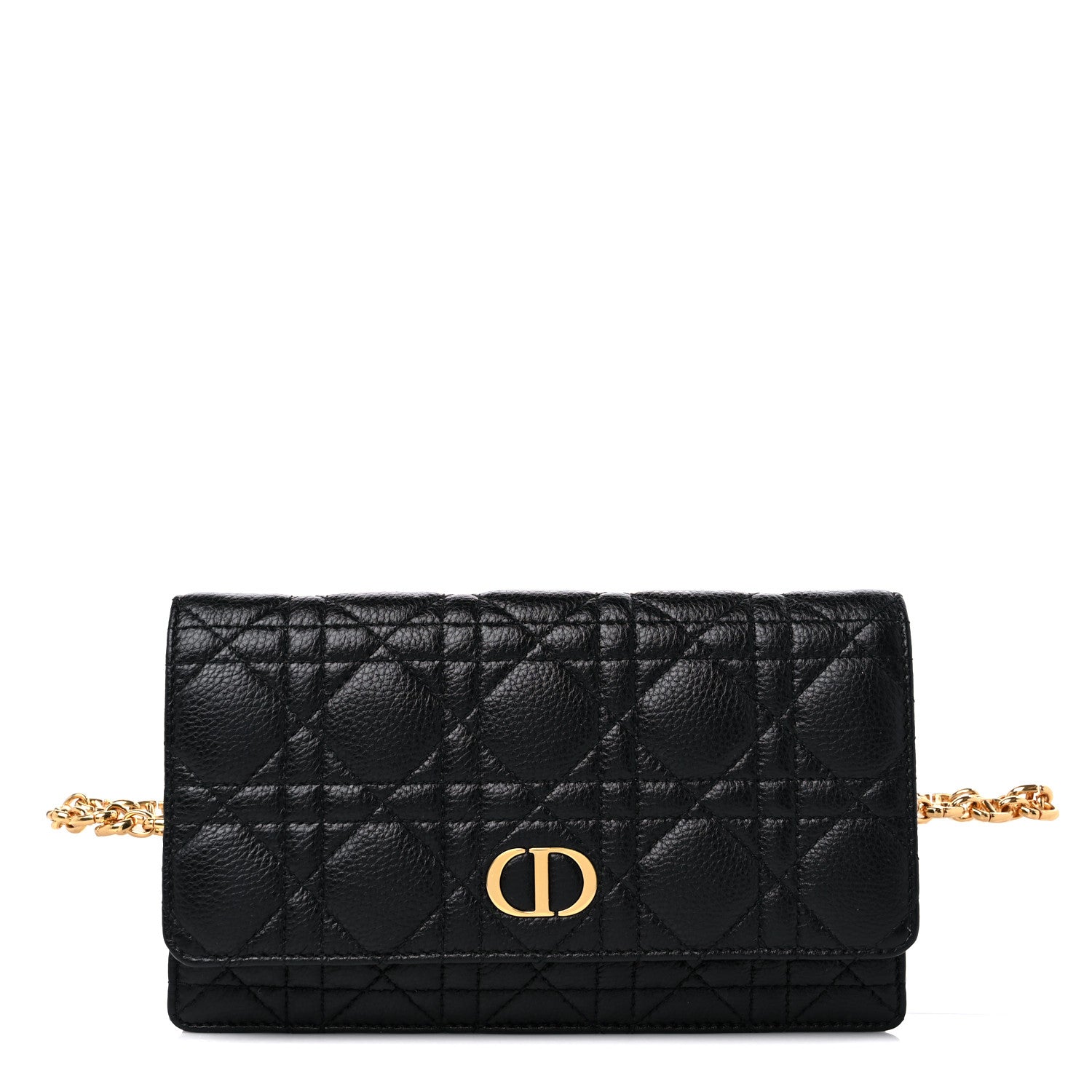 Christian Dior Supple Calfskin Cannage Caro Belt Pouch with Chain Black 1 of 10