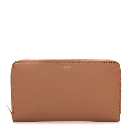 Celine Calfskin Zip Around Multifunction Wallet Tan 1 of 8