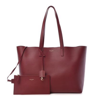 Saint Laurent Calfskin Large Shopping Tote Rouge Legion 1 of 12