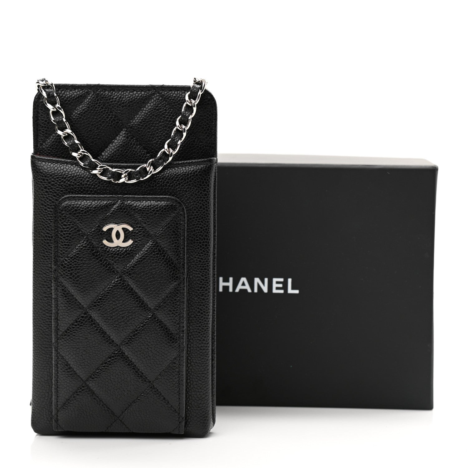 Chanel Caviar Quilted CC Phone Holder Black 13 of 13