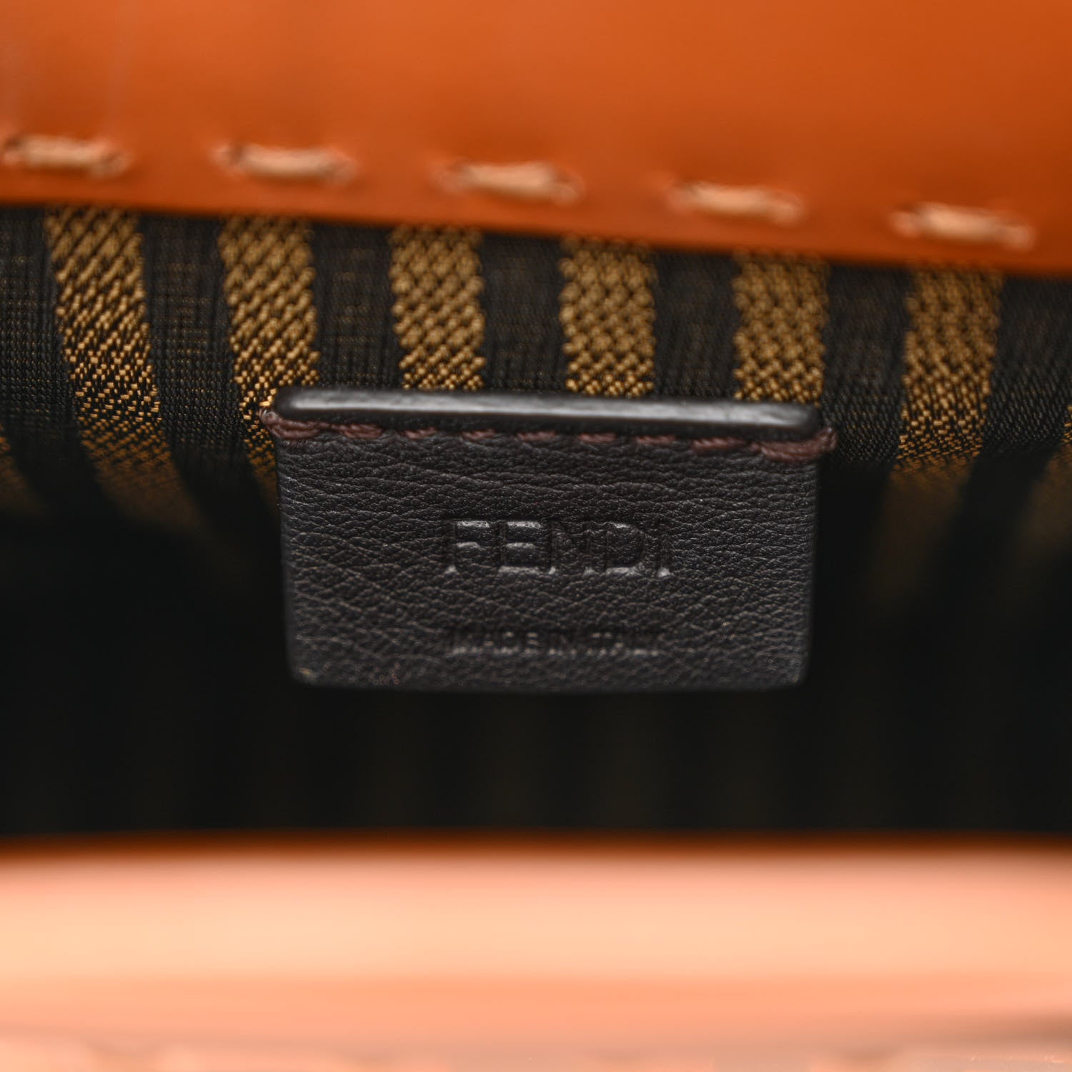 Fendi Vitello King Plexiglass Logo Embossed Mini Fendi Sunshine Shopper Tote Cuoio 6 of 12