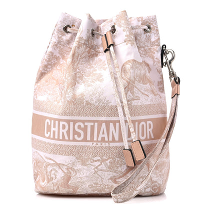 Christian Dior Technical Fabric Embroidered Toile De Jouy Sauvage DiorTravel Pouch Rose 1 of 9