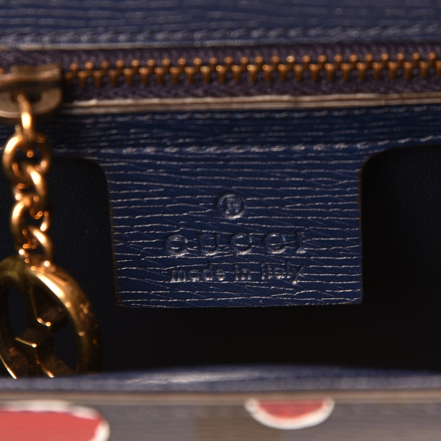 Textured Calfskin Heartbeat Print Clutch Blue