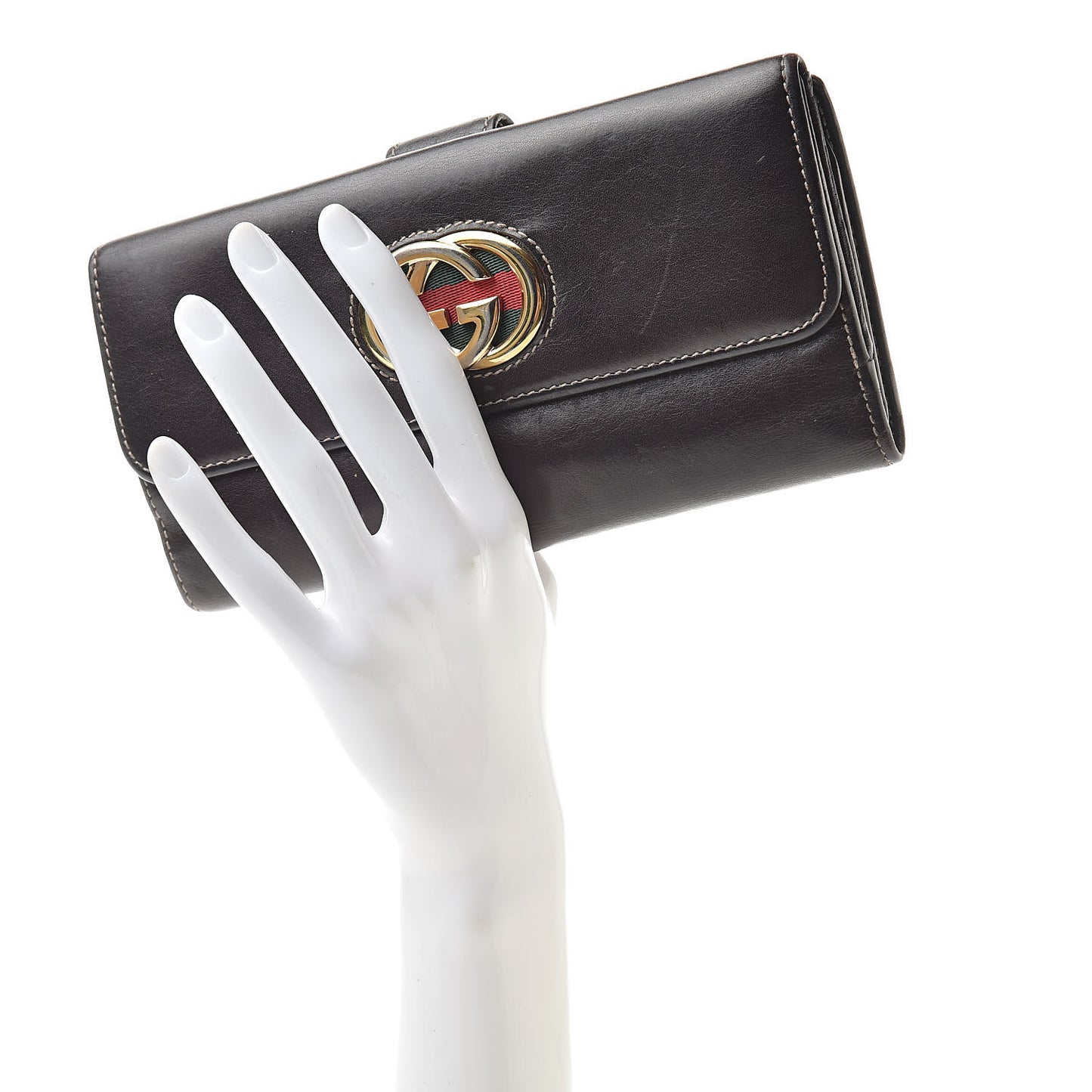 Calfskin Britt Continental Wallet Brown