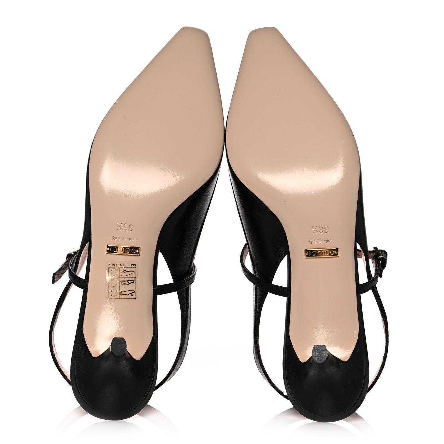 Malaga Kid Zumi Low Heel Slingback Pumps 38.5 Black