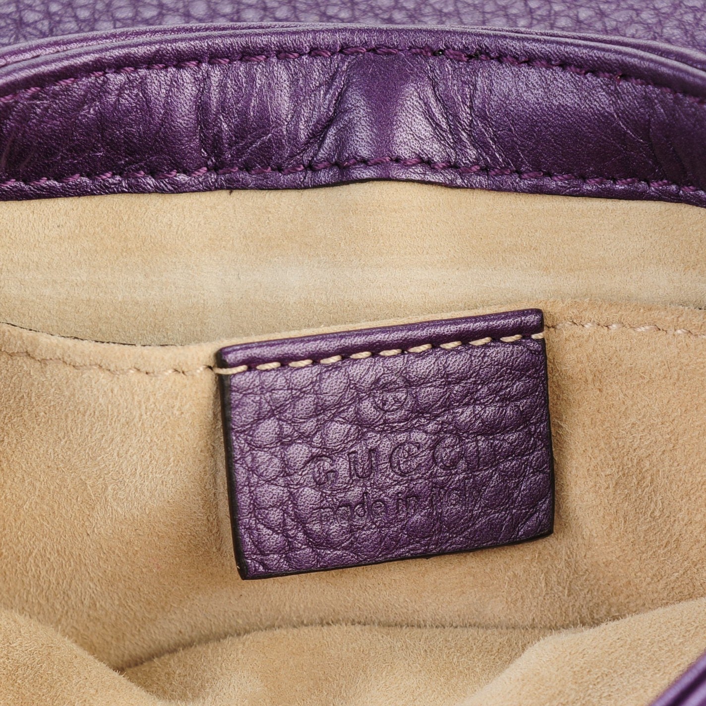 Metallic Pebbled Calfskin Small 1973 Chain Shoulder Bag Purple
